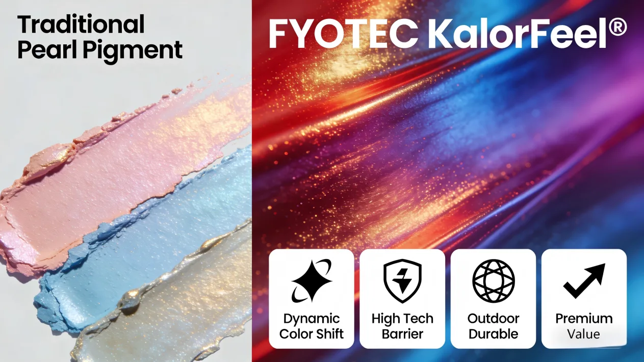 FYOTEC's KalorFeel&reg; Optical Color-Shifting Pigments vs. Traditional Pearlescent Chameleon Pigments